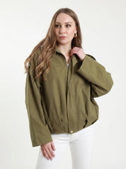Bobmer Verde militare  in Tessuto con Zip
