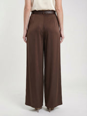 Pantalone Palazzo Marrone con Cintura