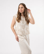 Gilet Panna Ricamato con Zip