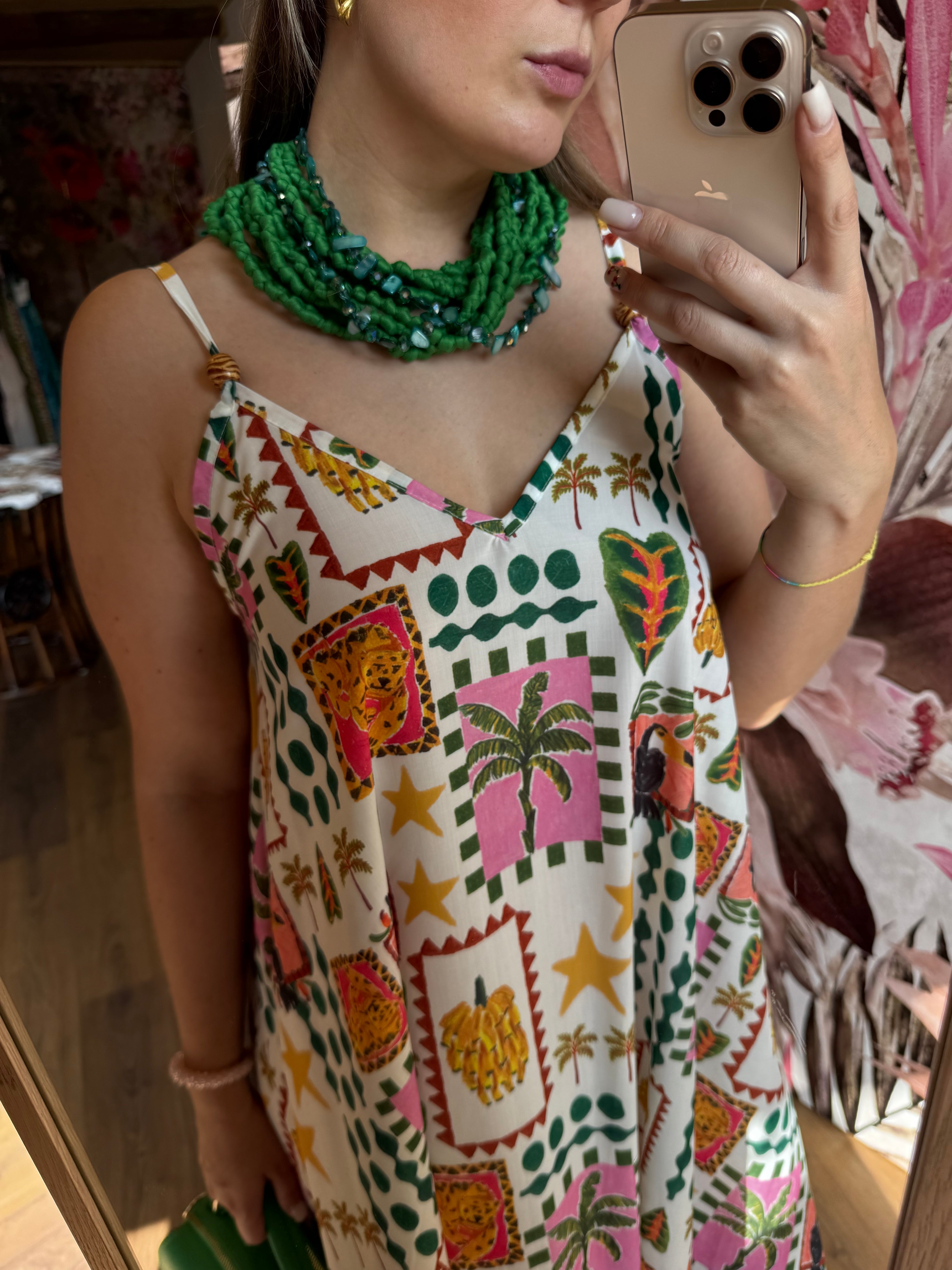 Collana artigianale a cinque fili con filo decorativo in perle/pietrine – Roberta Zanelli