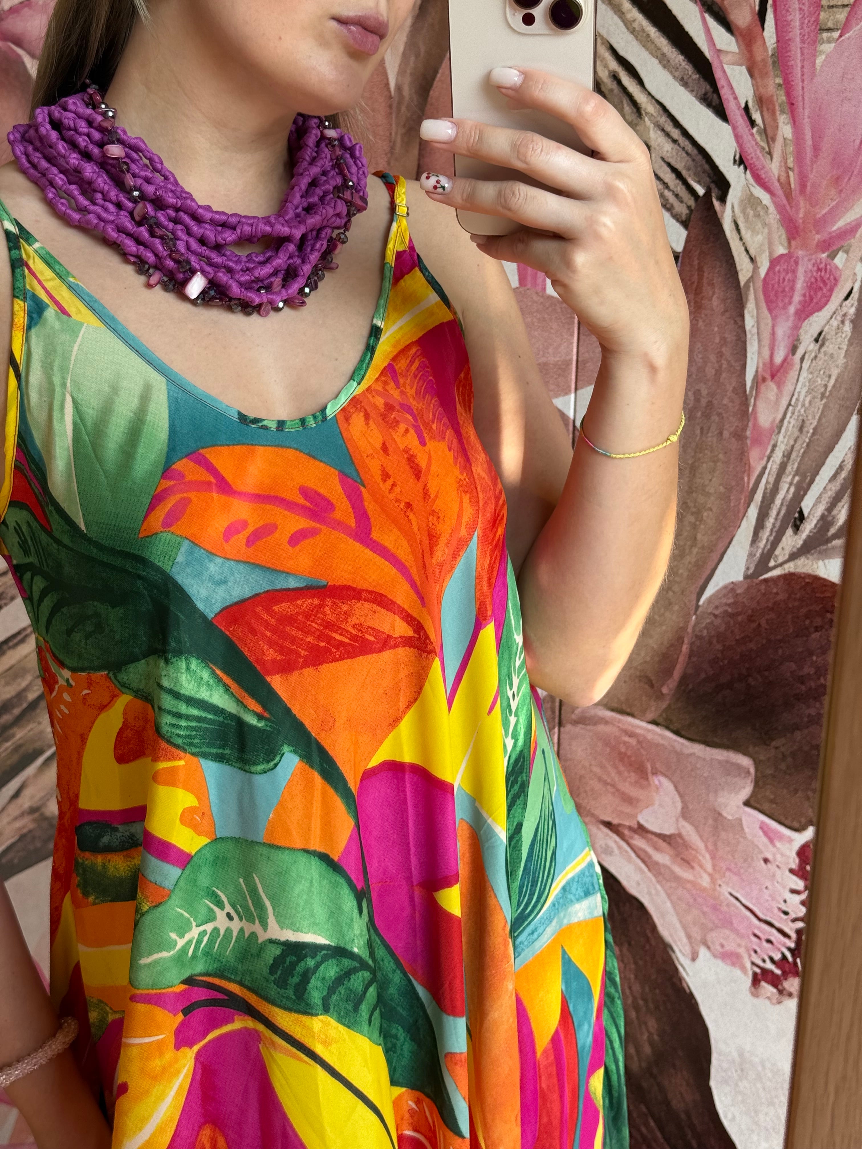 Collana artigianale a cinque fili con filo decorativo in perle/pietrine – Roberta Zanelli
