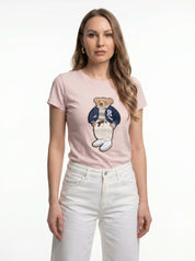 T-shirt con Applicazione Orsetto