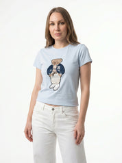 T-shirt con Applicazione Orsetto