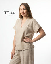 Casacca Tortora in Lino con Scollo a V