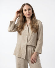 Camicia Tortora in Lino con Manica 3/4