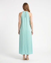 Abito lungo verde acqua con collo alto WuSide