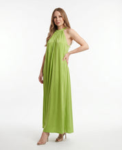 Abito lungo  verde lime con collo alto WuSide