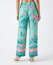 Pantalone palazzo turchese fantasia floreale WuSide