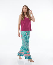Top smanicato magenta con scollo a V Lokita
