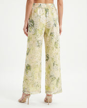 Pantalone palazzo fantasia floreale verde, giallo e crema WuSide
