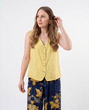 Gilet giallo pastello con bottoni gioiello WuSide