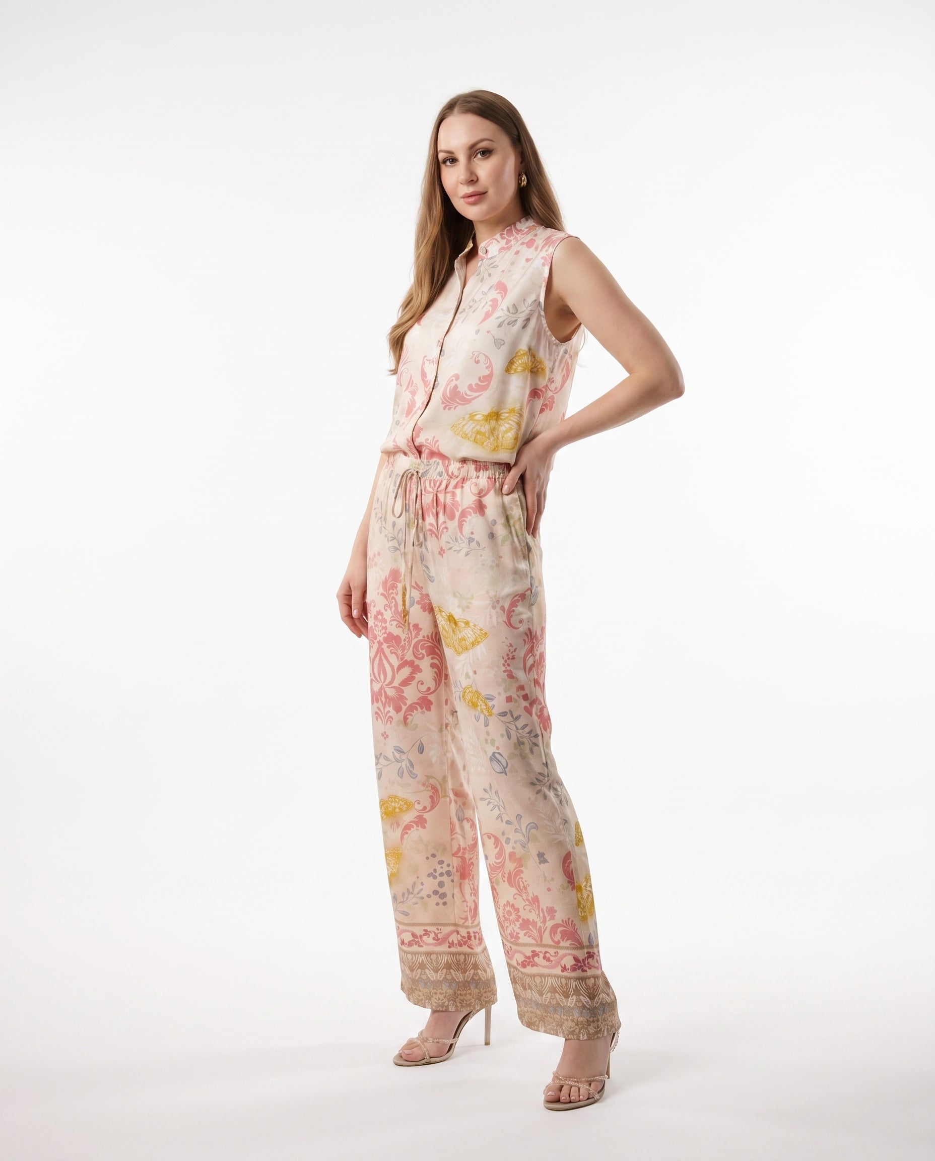 Camicia smanicata con stampa fantasia pastello WuSide