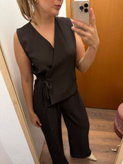 Pantalone con pence in cady Lokita