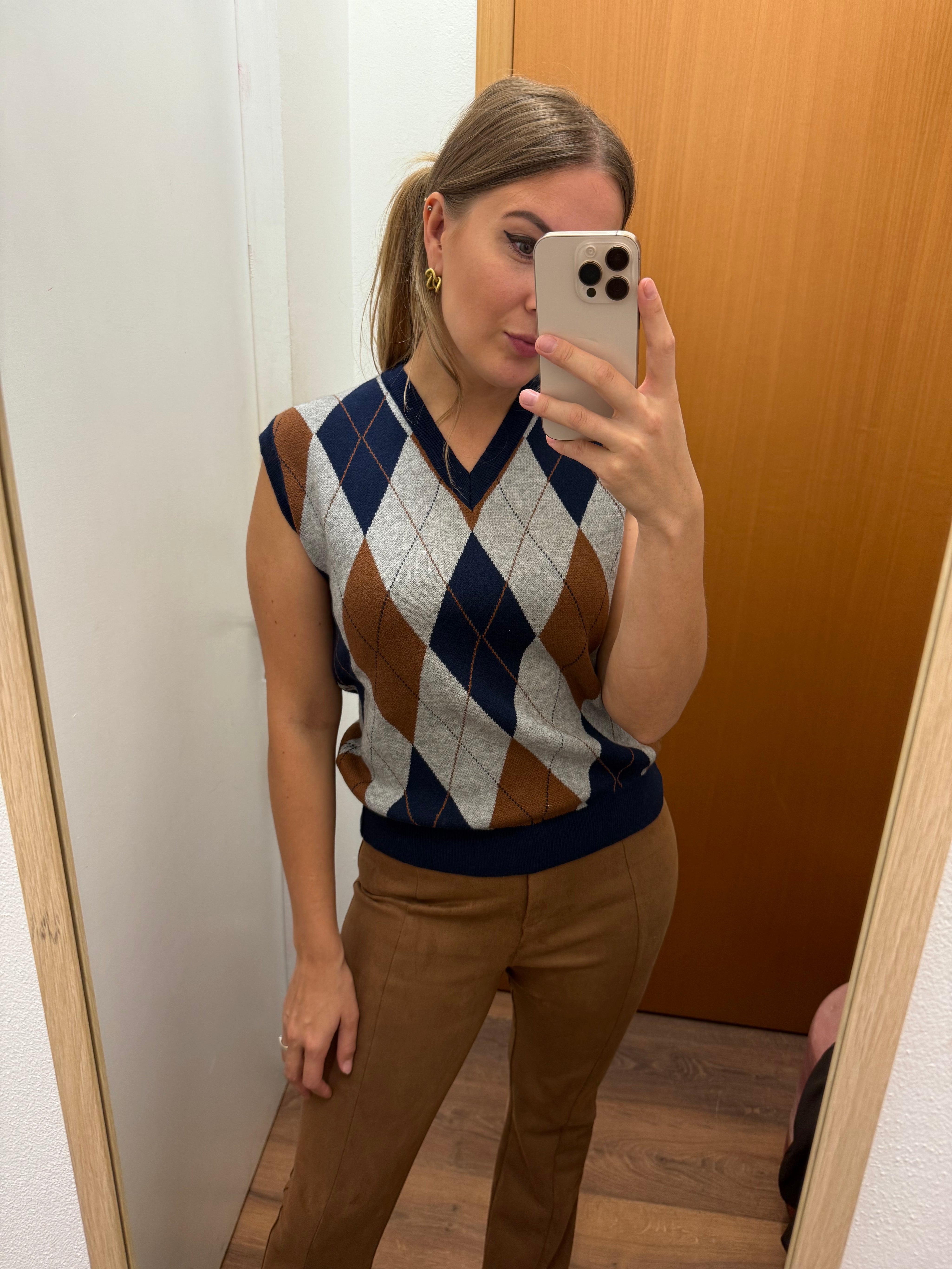 Gilet over jacquard rombi Lokita