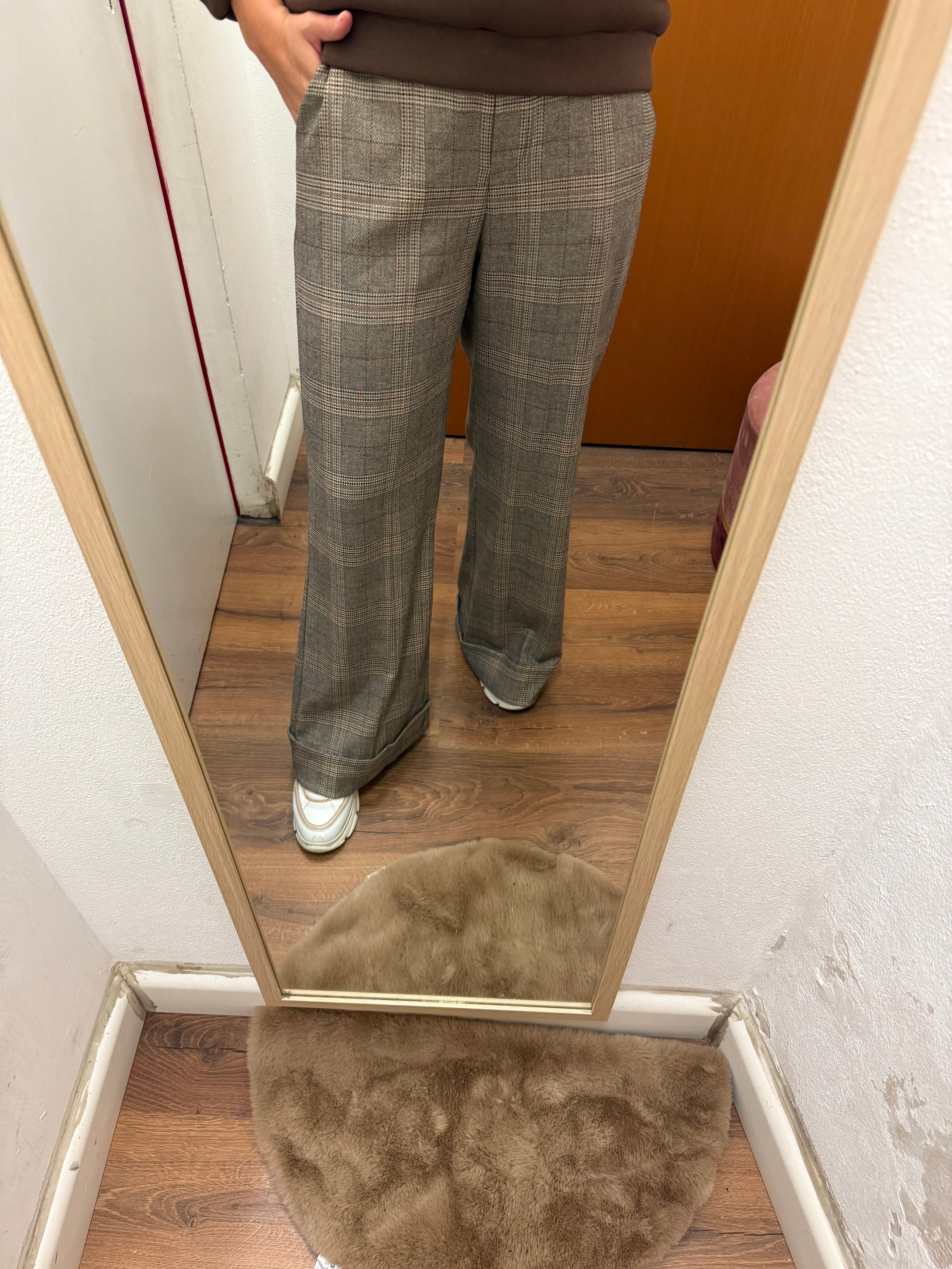Pantalone check con risvolto Lokita