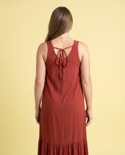 Maxi Abito lungo smanicato terracotta Lokita