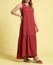 Maxi Abito lungo smanicato terracotta Lokita