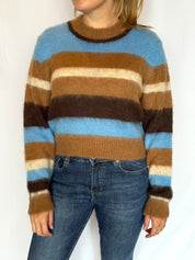 Maglia a righe misto lana mohair Kontatto