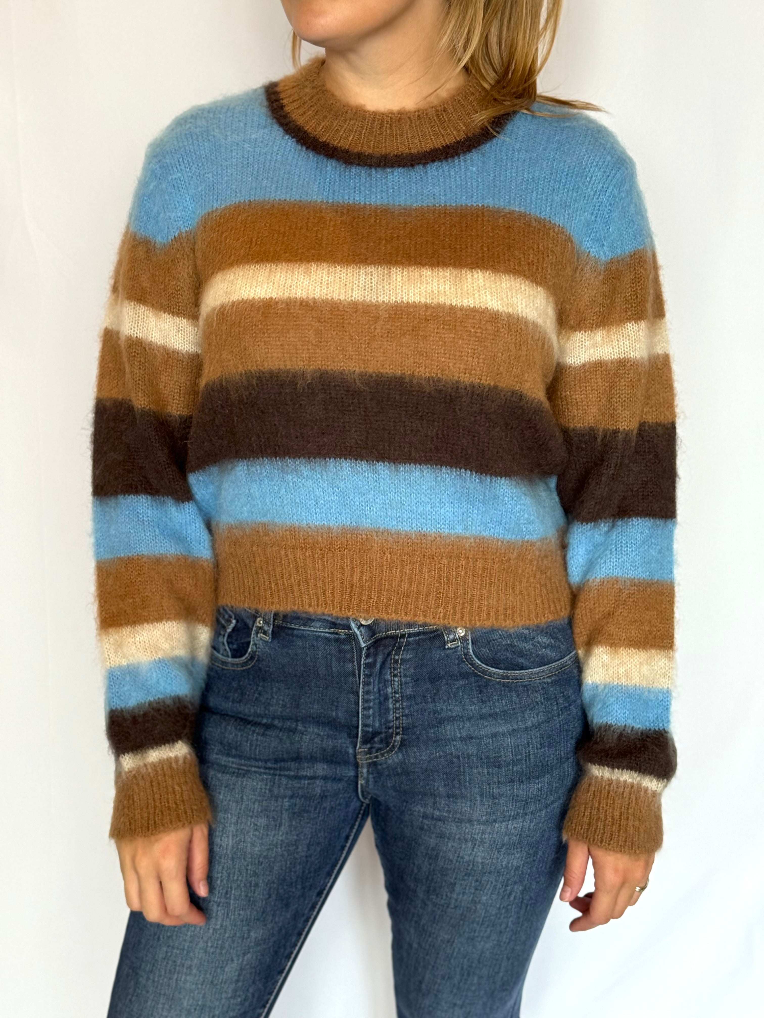 Maglia a righe misto lana mohair Kontatto