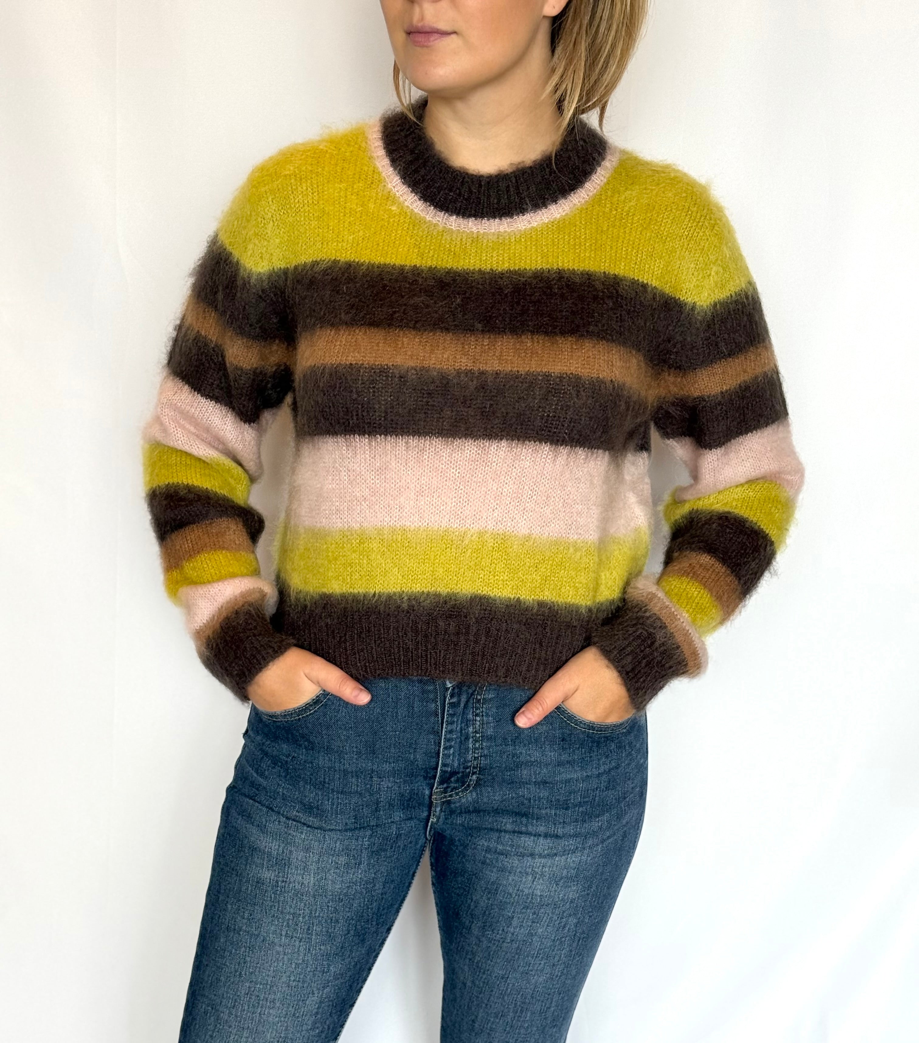 Maglia a righe misto lana mohair Kontatto