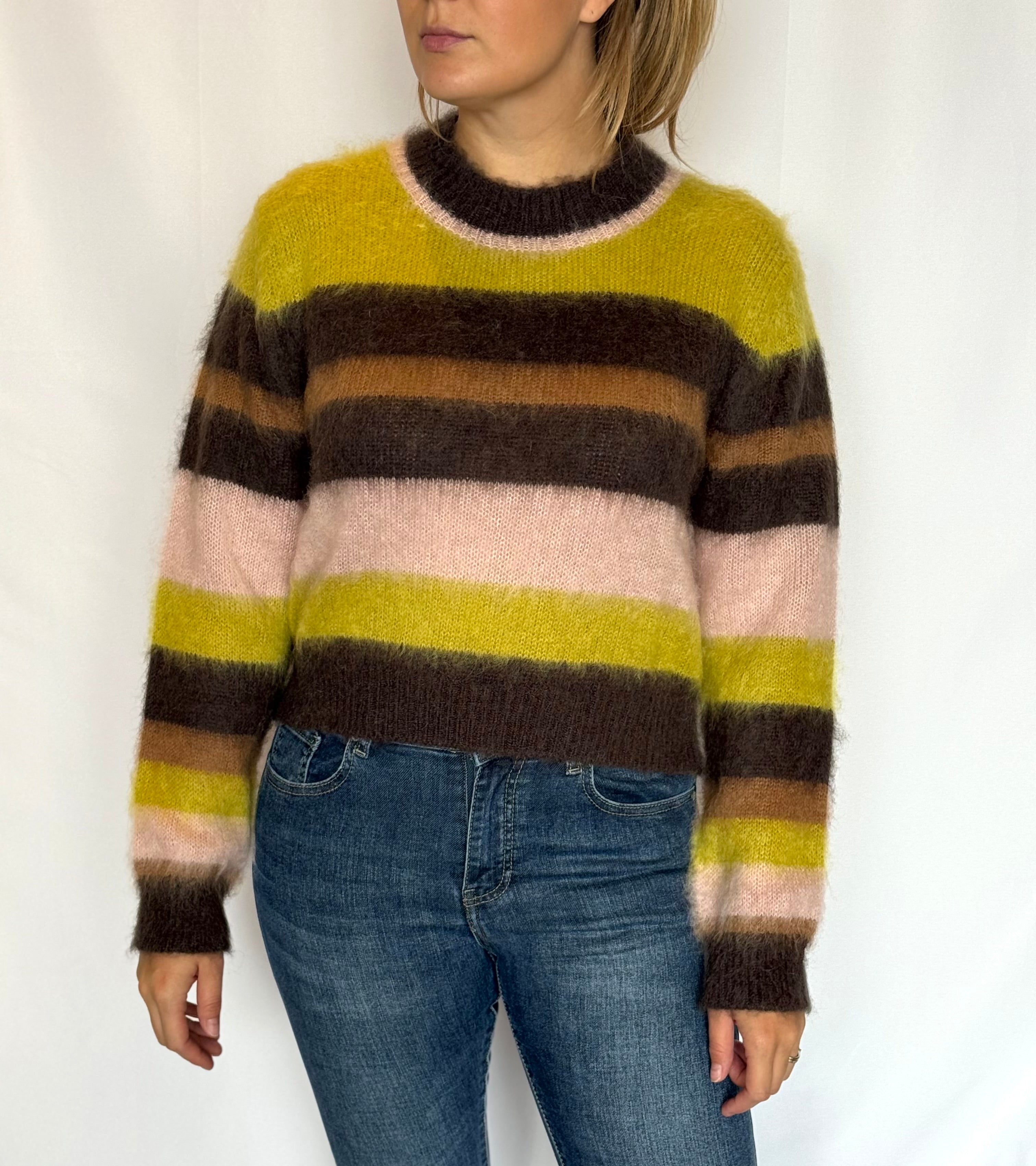 Maglia a righe misto lana mohair Kontatto