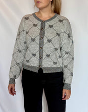 Cardigan cuoricini jacquard misto lana grigio Lokita
