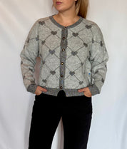 Cardigan cuoricini jacquard misto lana grigio Lokita