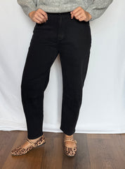 Jeans carrot nero striped wash Gioia