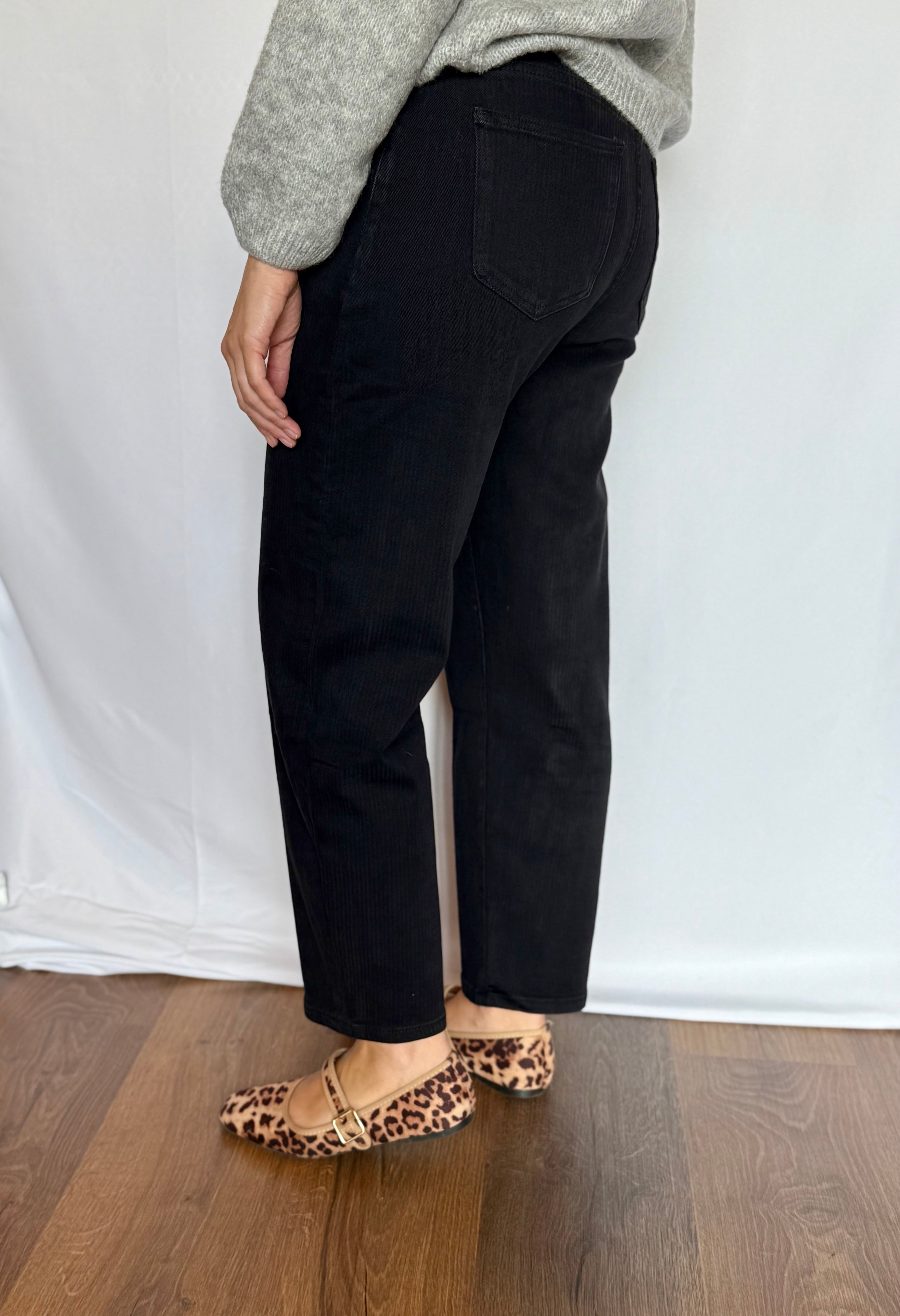 Jeans carrot nero striped wash Gioia