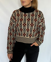 Pullover lupetto fiori jacquard misto lana Lokita