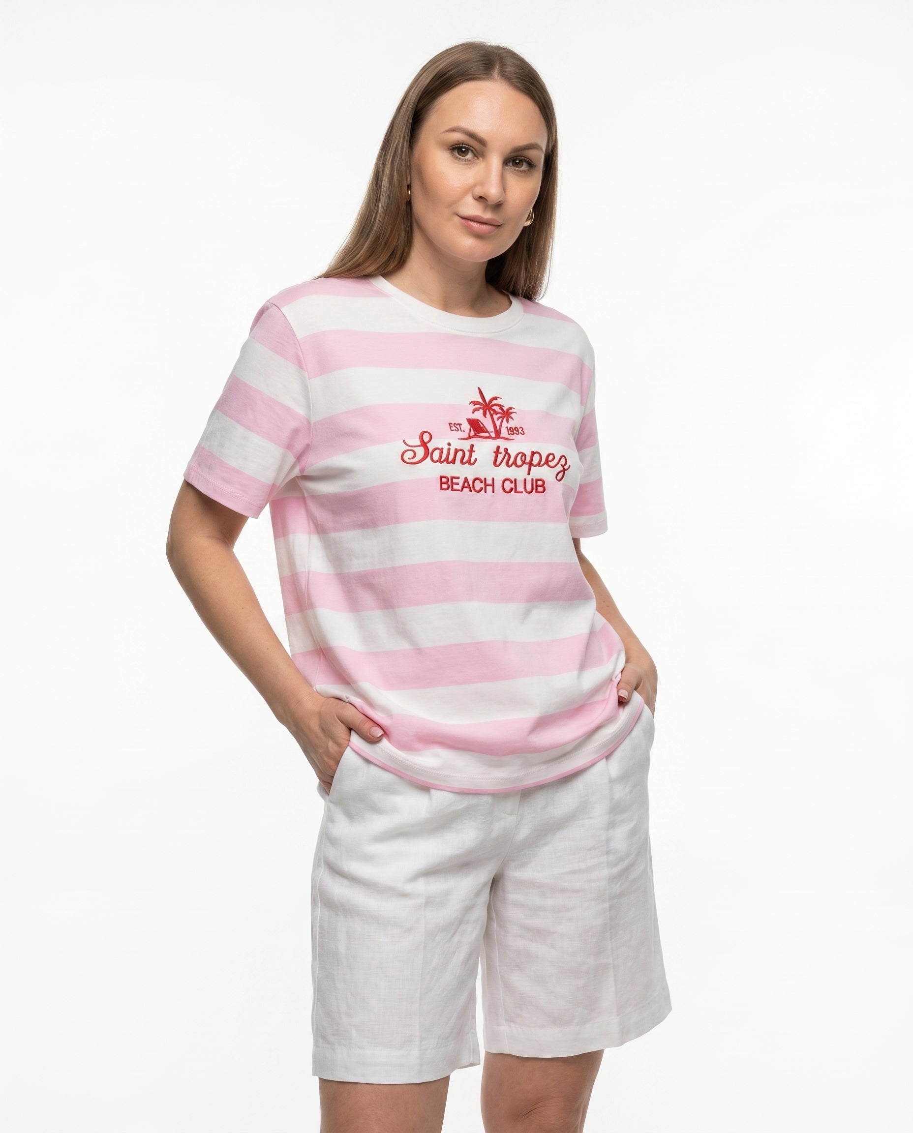 T-shirt a righe “Saint Tropez Beach Club”