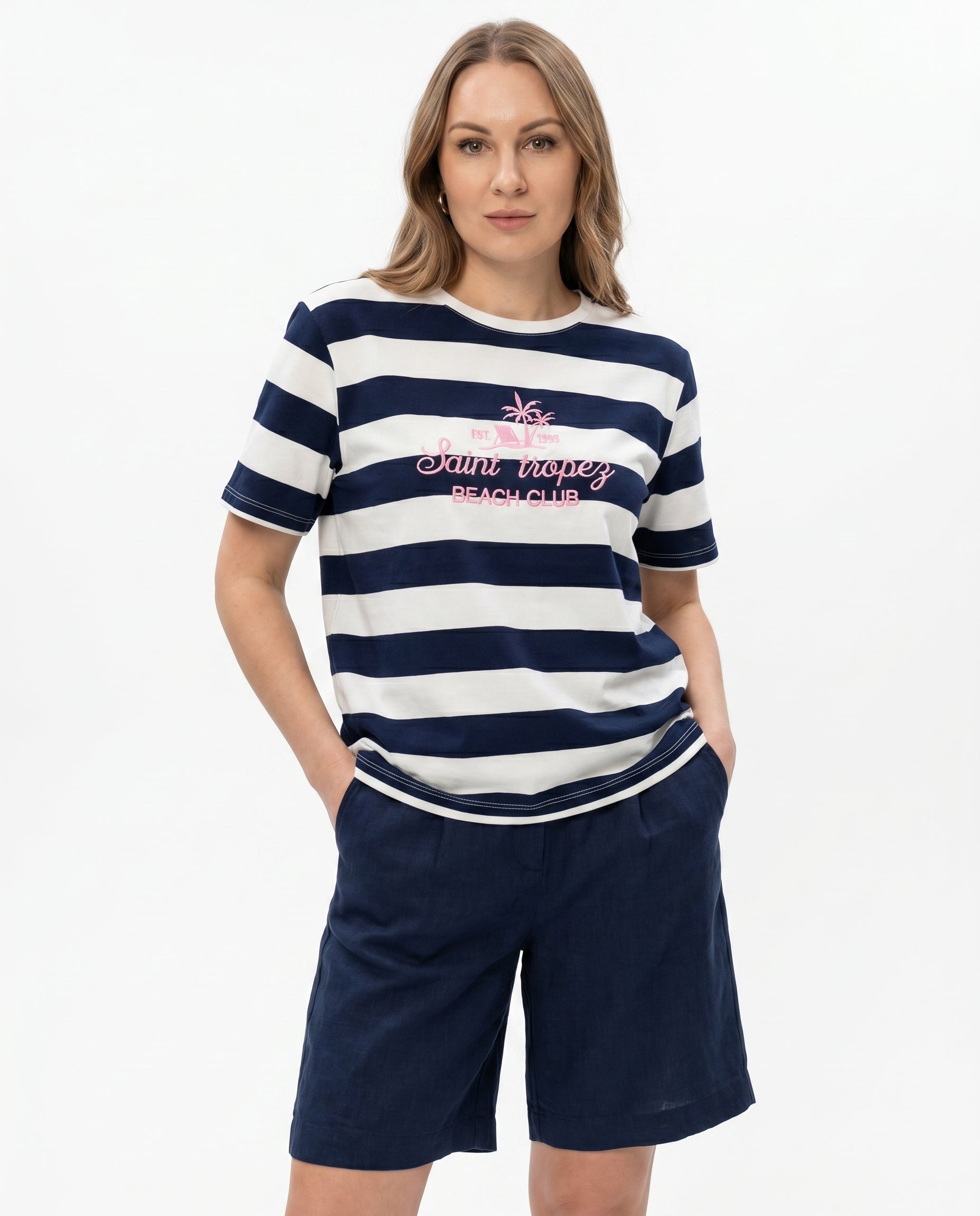 T-shirt a righe “Saint Tropez Beach Club”