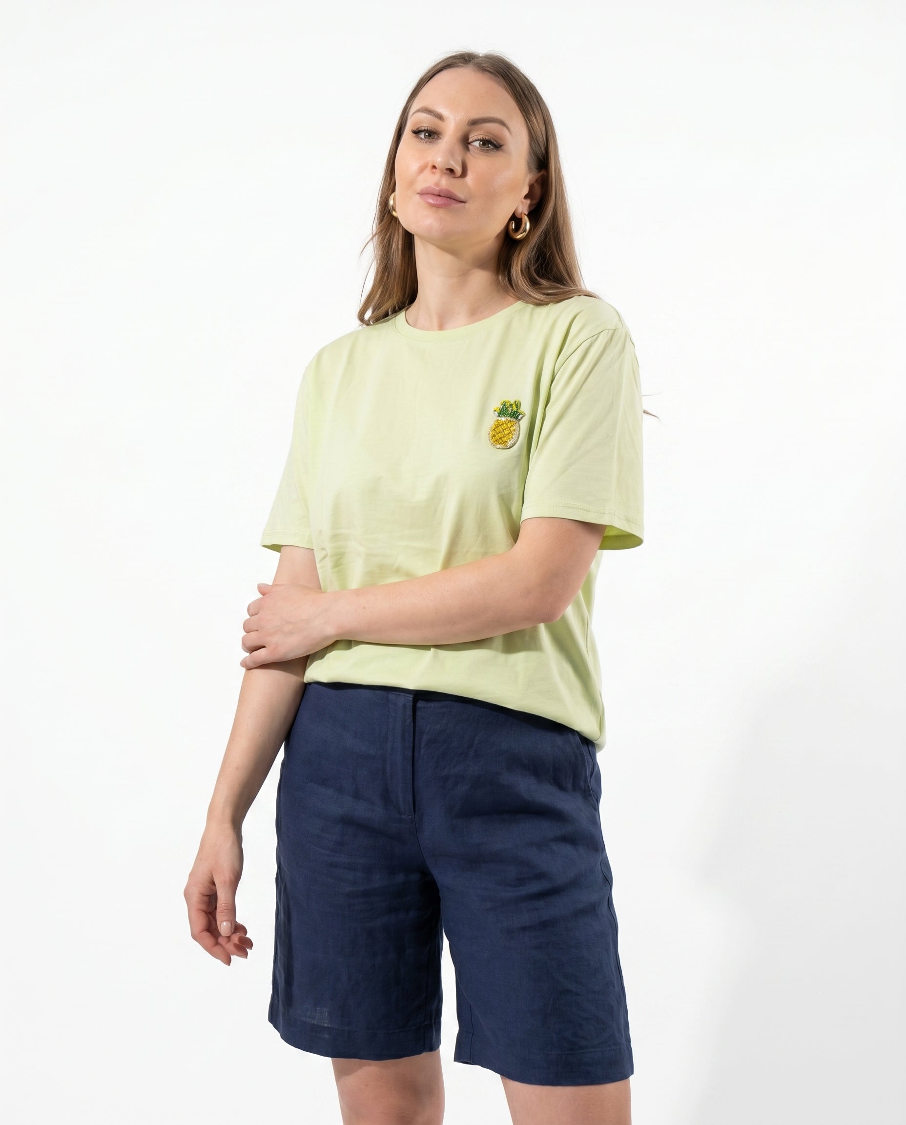T-shirt basic con patch frutta gioiello