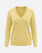 Maglione Donna con Scollo a V 100% cotone