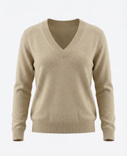Maglione Donna con Scollo a V 100% cotone