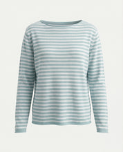 Maglia a righe scollo a barchetta 100% cotone