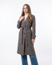 Cappotto lungo fantasia  in misto lana