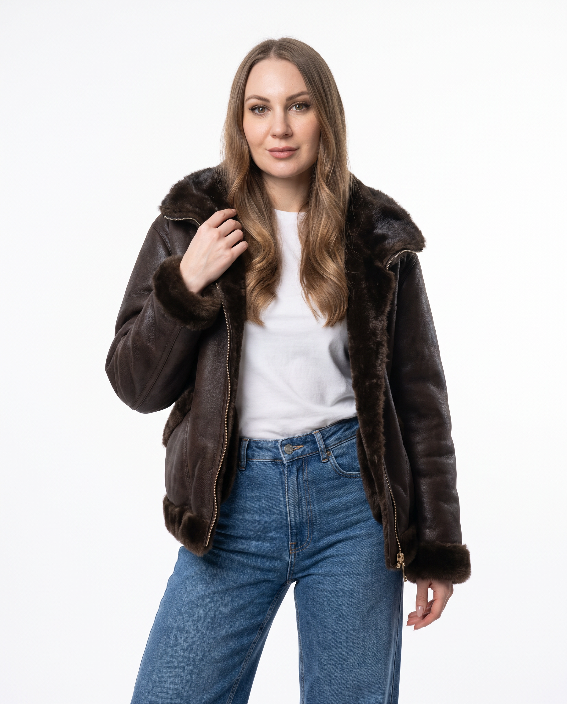 Bomber Yulia montone e pelliccia