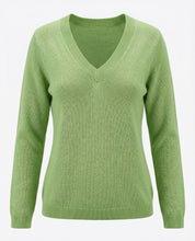 Maglione Donna con Scollo a V 100% cotone
