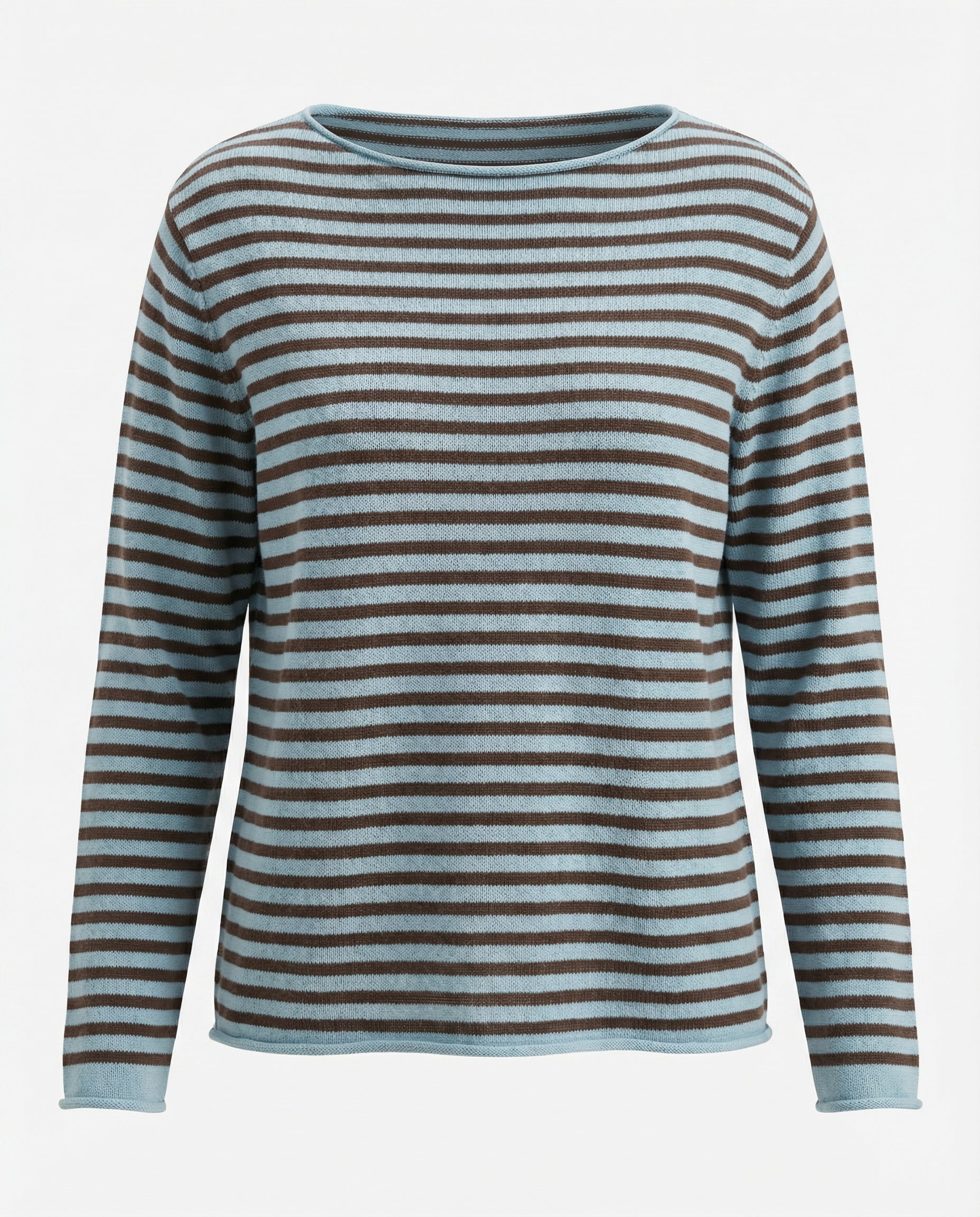 Maglia a righe scollo a barchetta 100% cotone