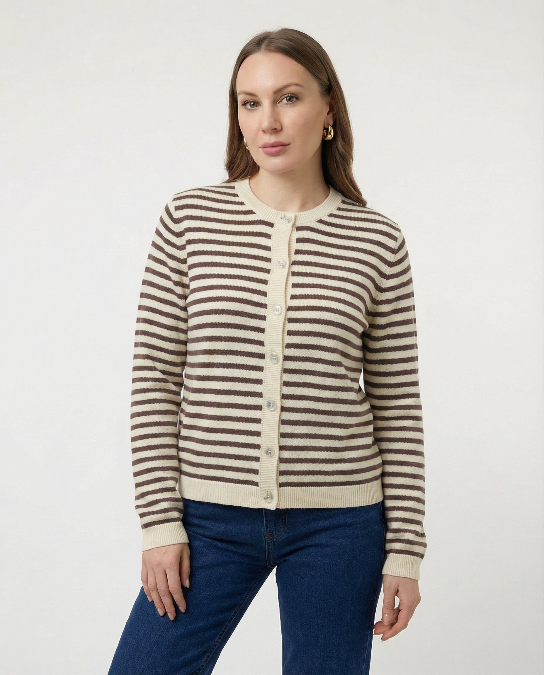 Cardigan a righe 100% cotone