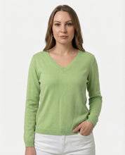 Maglione Donna con Scollo a V 100% cotone