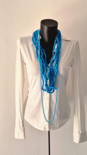 Collana artigianale a cinque fili con filo decorativo in perle/pietrine – Roberta Zanelli