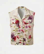 Gilet Floreale in denim  senza maniche