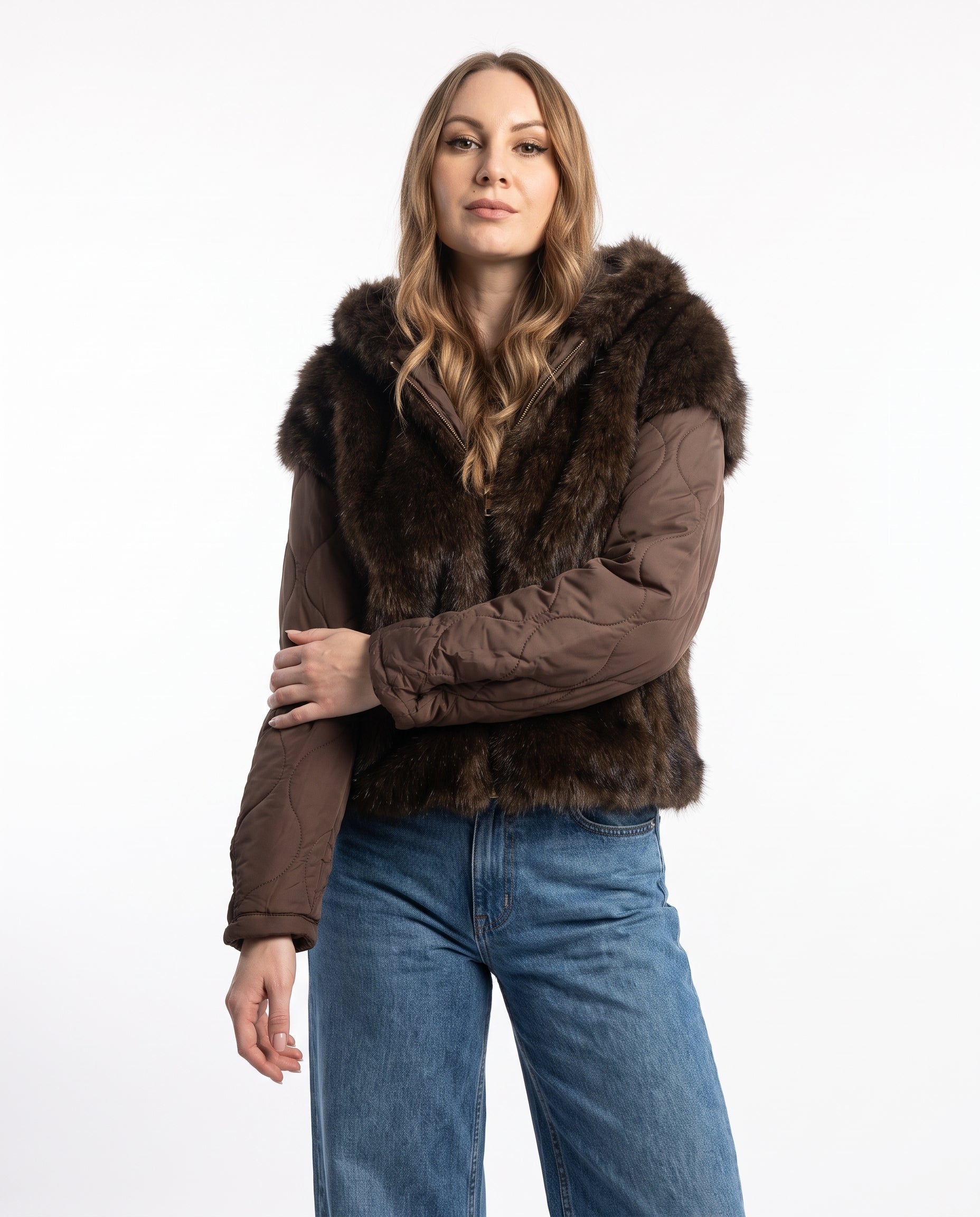 Giacca Demi  reversibile con cappuccio