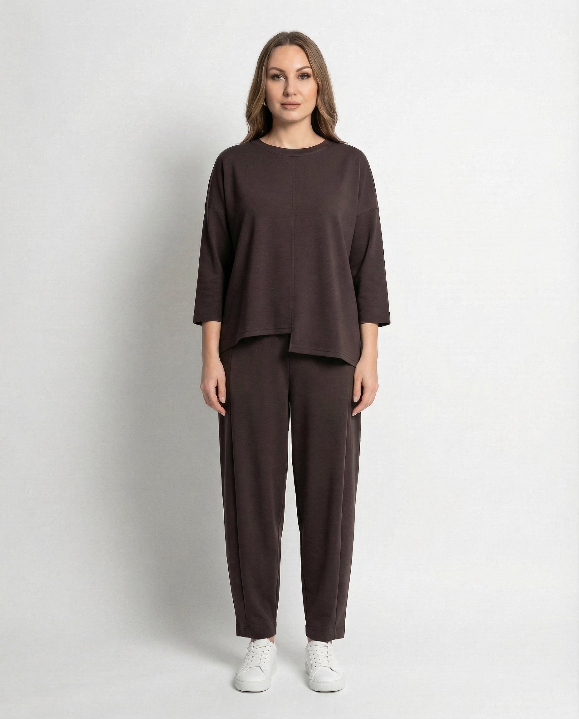 Completo in jersey morbido – Marrone cioccolato