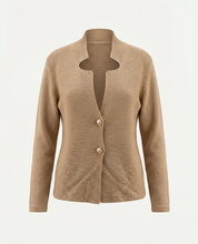 Cardigan punto riso con bottoni Sabbia