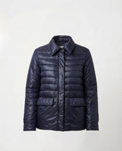 Giacca trapuntata navy blue effetto satinato