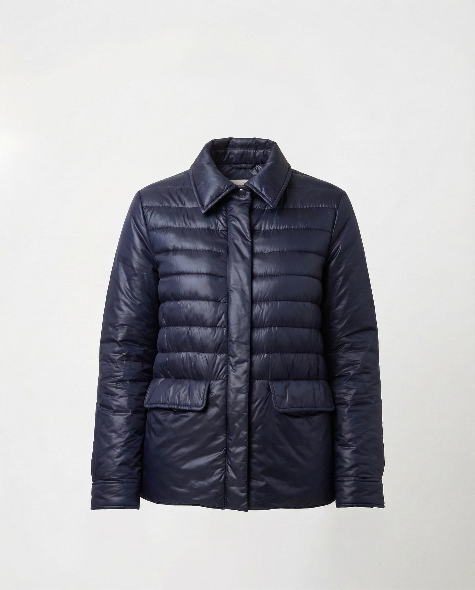 Giacca trapuntata navy blue effetto satinato