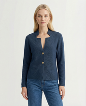 Cardigan punto riso con bottoni Blu navy
